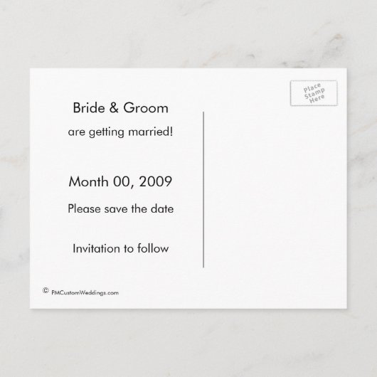 Blauw en bruin Bewaar de datum Foto Briefkaarten (Achterkant)