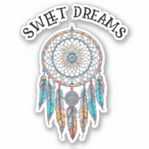 Blauw en Bruin Dreamcatcher   Zoete dromen Sticker
