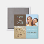 Blauw en Bruin Foto de Datummagneten opslaan Magneet (Voorkant / Achterkant)