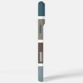 Blauw en bruin kleurenblok met monogram Case-Mate iPhone case (Achterkant / Rechts)