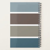 Blauw en bruin kleurenblok met monogram Initialen Planner (Achterkant)