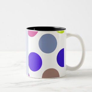 Blauw en bruin kleurrijke Stippen Tweekleurige Koffiemok