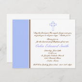 Blauw en bruin kruis uitnodiging voor kerstmis (Voorkant / Achterkant)