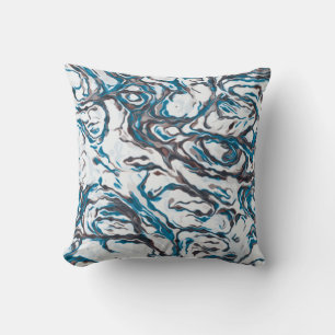 Blauw en bruin kussen
