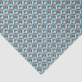 Blauw en bruin patchwork Quilt Pattern Tissuepapier (Detail)