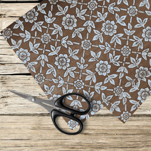 Blauw en bruin  patroon tissuepapier