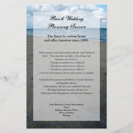 Blauw en bruin zand ~ Beach Wedding Flyer (Voorkant)