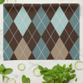 Blauw en bruine Mode Theedoek (Gevouwen)