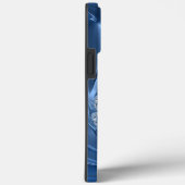 Blauw en Chique Abstracte Fractal Art Met Naam Case-Mate iPhone Case (Achterkant / Rechts)