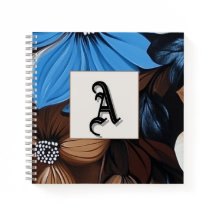 Blauw en Chocolade Bloemen - Gepersonaliseerde Mon