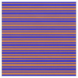 Blauw en Chocolade gekleurd gevoerd/Gestreept patr Stof