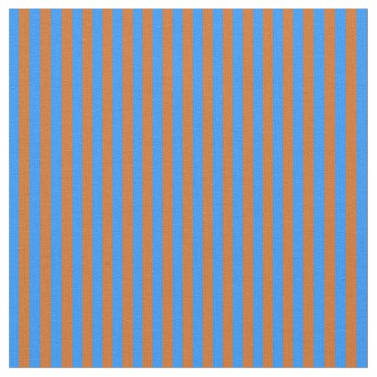 Blauw en Chocolade Striped/Lined Pattern Stof (Close Up)