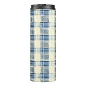 Blauw en citroen Plaid Thermosbeker (Achterkant)