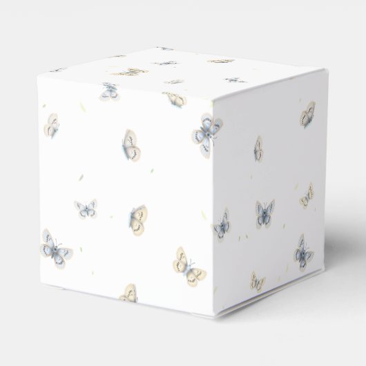 Blauw en crème Butterflies Charming Garden Fauna Bedankdoosjes (Achterkant)