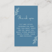 Blauw en crème dank u, sociale link bijlage (Voorkant)