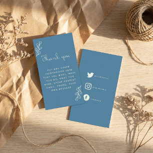 Blauw en crème dank u, sociale link bijlage