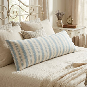 Blauw en Crème gestreepte Vintage Franse Landstijl Lichaamskussen