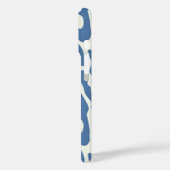 Blauw en crème Modern Abstract Wavy Lines Patroon Case-Mate iPhone Case (Achterkant / Links)