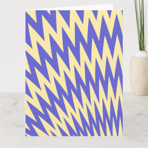 Blauw en Crème Zigzag Chevron Patroon Kaart