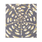 Blauw en crèmekleurig uiteinde ovaal patroon notitieblok (Voorkant)