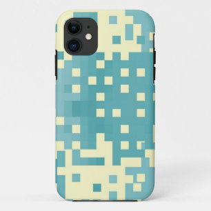 Blauw- en cyanpixelpatroon iPhone 11 hoesje