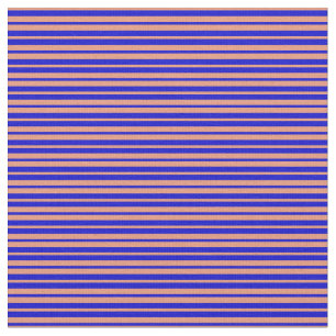 Blauw en donkerzalm, gekleurd patroon van strepen stof