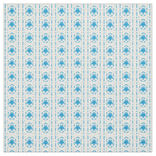 Blauw en Ecru mediterraan patroonkatoen Stof