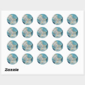 Blauw en Faux Goud Marmeren zeep cosmetisch Ronde Sticker (Vel)