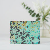 Blauw en geel abstract briefkaart (Staand voorkant)