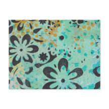 Blauw en geel abstract briefkaart