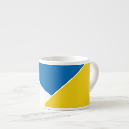 Blauw en geel Abstract Espresso Kop (Voorkant rechts)