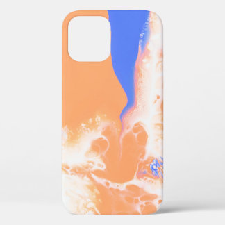 BLAUW EN GEEL ABSTRACTE VERF iPhone 12 HOESJE
