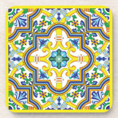 💛 💙 blauw en geel Azulejos Bier Onderzetter (Voorkant)