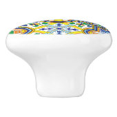 💛 💙 blauw en geel Azulejos Keramische Knop (Zijkant)