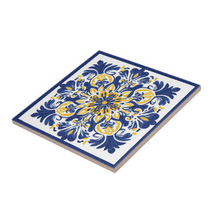💛💙 Blauw en geel, Azulejos Tegeltje