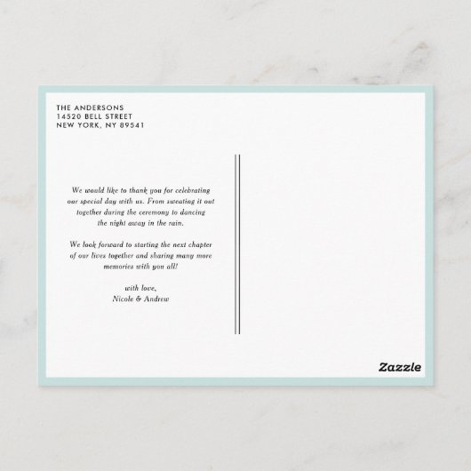 BLAUW- EN GEEL BIRDCAGES DANK U BRIEFKAART (Achterkant)