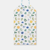 Blauw en Geel Bloemen Vrijgezellenfeest Dank u Cadeaulabel (Achterkant)