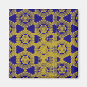 Blauw en geel contrastpatroon mode magneet