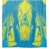 Blauw en Geel douchegordijn (Voorkant)