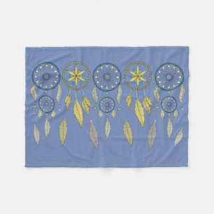 Blauw en Geel Droomvangers Fleece Deken