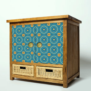 Blauw en geel Elegant Boho Geometric Decoupage Tissuepapier