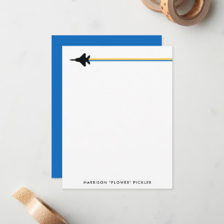 Blauw en Geel F-15 Personal Stationery Notitiekaartje