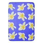 Blauw en geel Frangipani patroon, Badmat (Voorkant Verticaal)