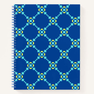 Blauw en geel, gekleurd patroon notitieboek
