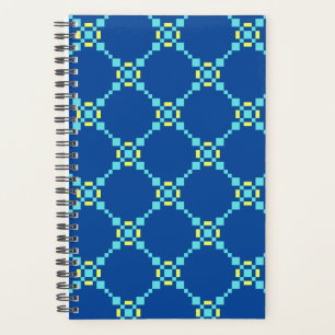 Blauw en geel, gekleurd patroon planner