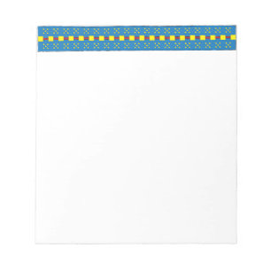 Blauw en geel Geometrisch Etnische Volk Kunstpatro Notitieblok