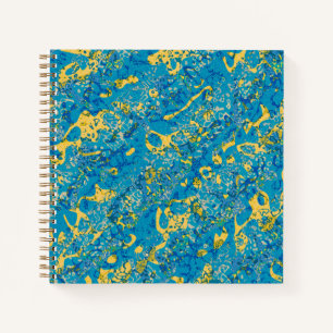 Blauw en geel Gespitst Afwijking grafische weergav Notitieboek