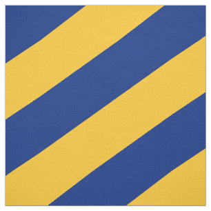 Blauw en geel gestreepte patroon stof