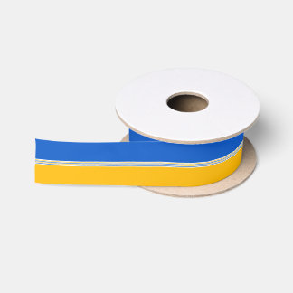 Blauw en Geel Gouden Strepen Lint