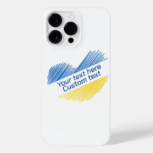 Blauw en geel hart. Eigen Tekst.  iPhone Hoesje (Achterkant)